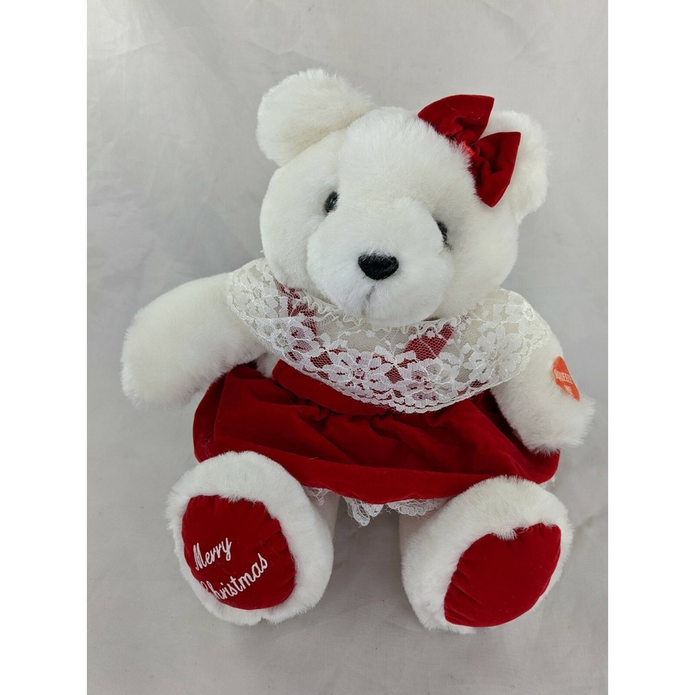 Chrisha‎ Playful Plush White Bear Merry Christmas 7.5 Inch  Not working Stuffed
